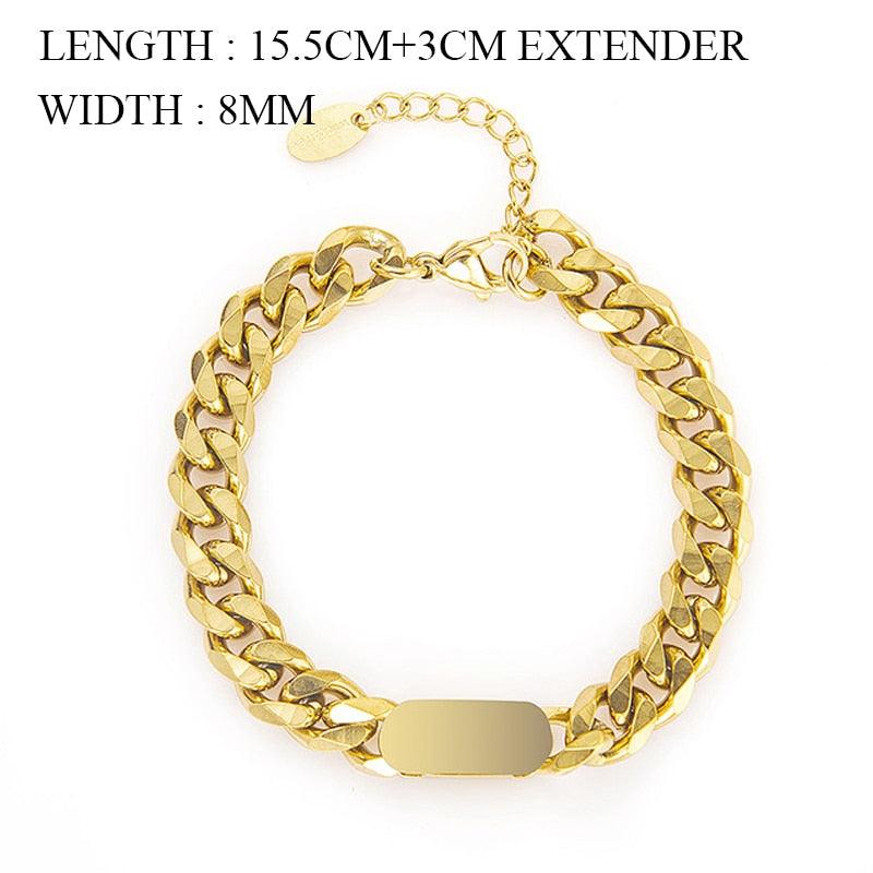 "Bracelets chaîne cubaine dorée pour femme" Style 1