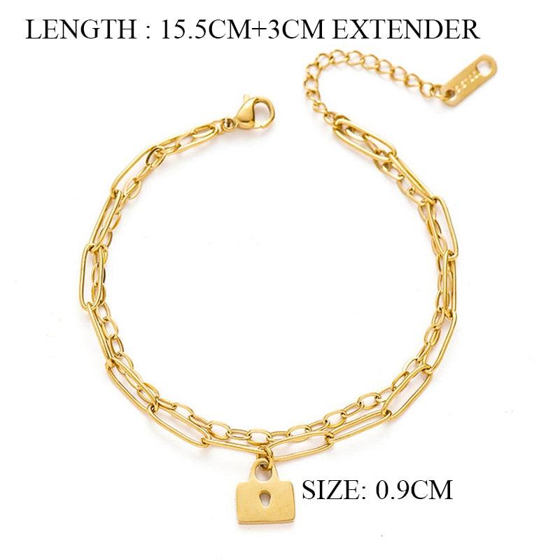 "Bracelets chaîne cubaine dorée pour femme" Style 2