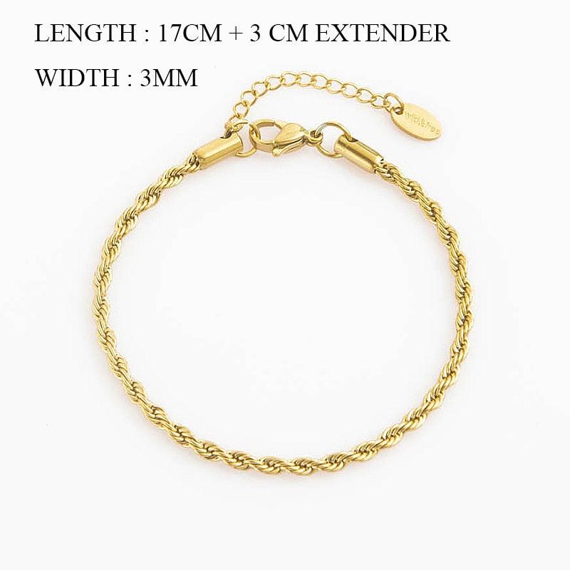 "Bracelets chaîne cubaine dorée pour femme" Style 10