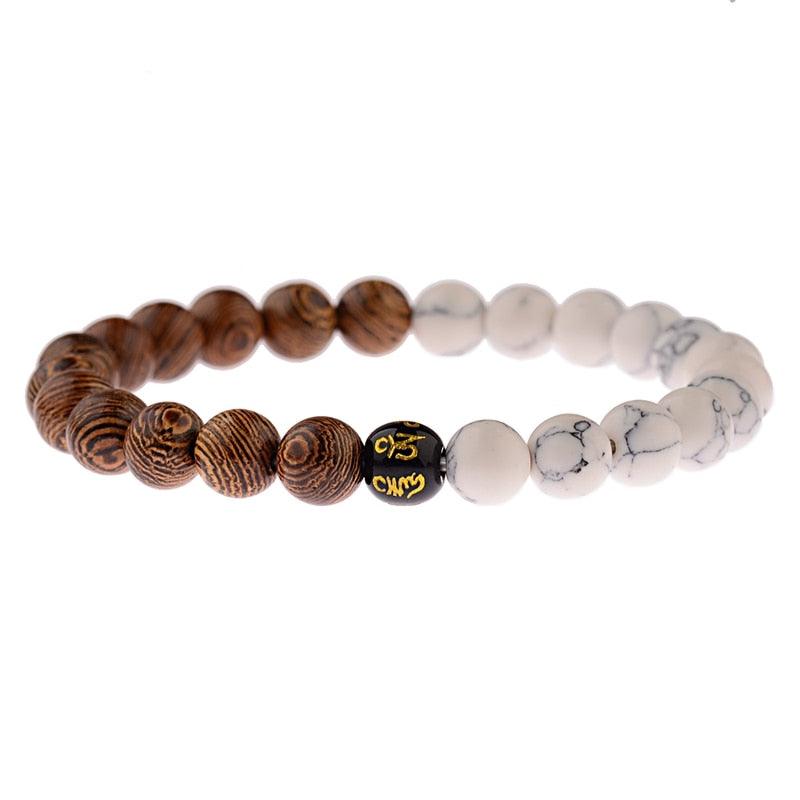 Bracelets en bois naturel pour homme et femme ABJ036-5