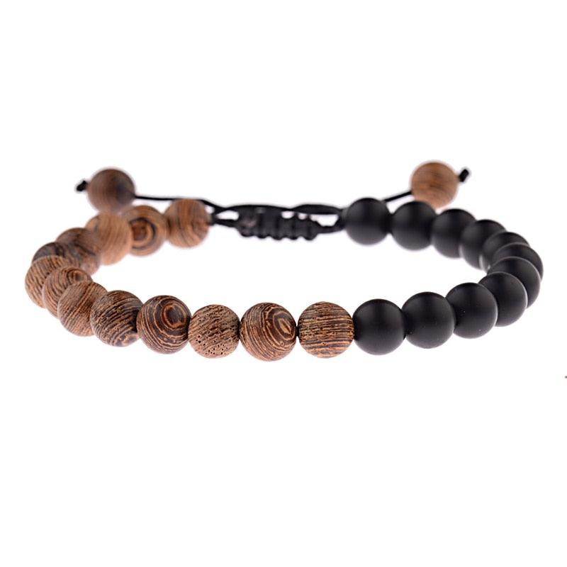 Bracelets en bois naturel pour homme et femme ABK040-10