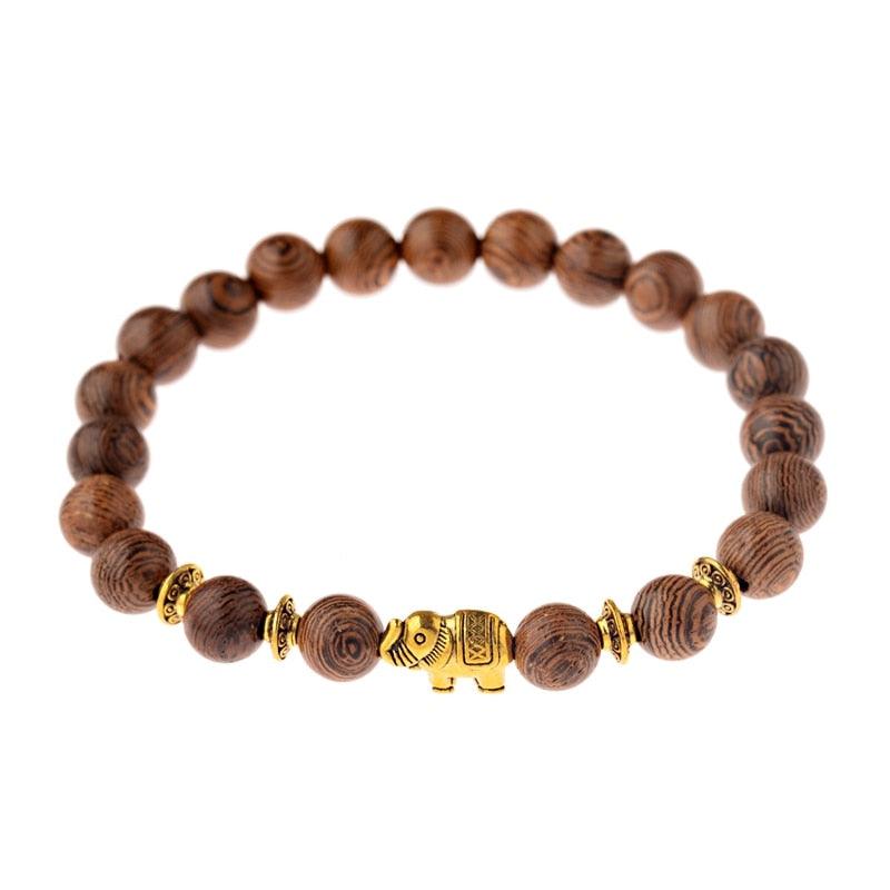 Bracelets en bois naturel pour homme et femme 052-1