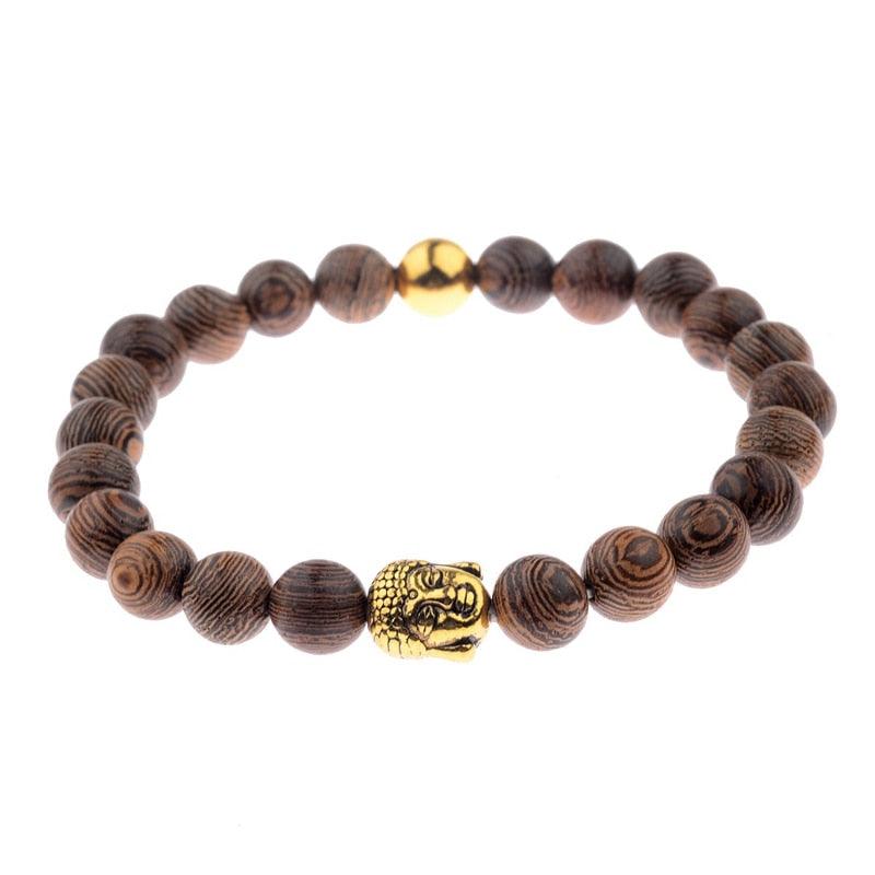 Bracelets en bois naturel pour homme et femme ABJ007-1