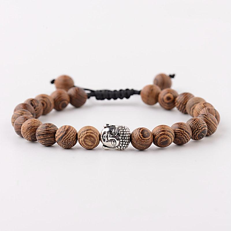 Bracelets en bois naturel pour homme et femme ABK040-3