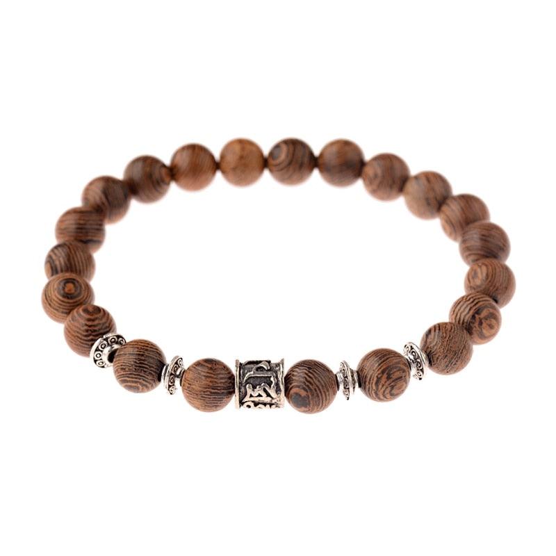Bracelets en bois naturel pour homme et femme 052-4