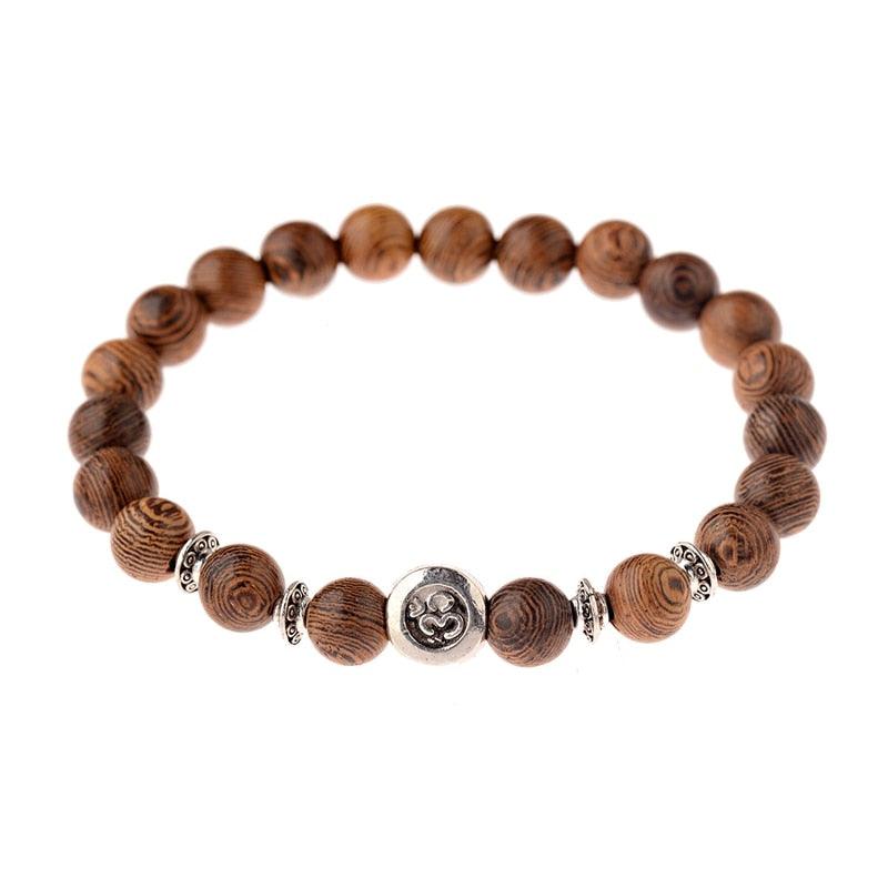 Bracelets en bois naturel pour homme et femme 052-3
