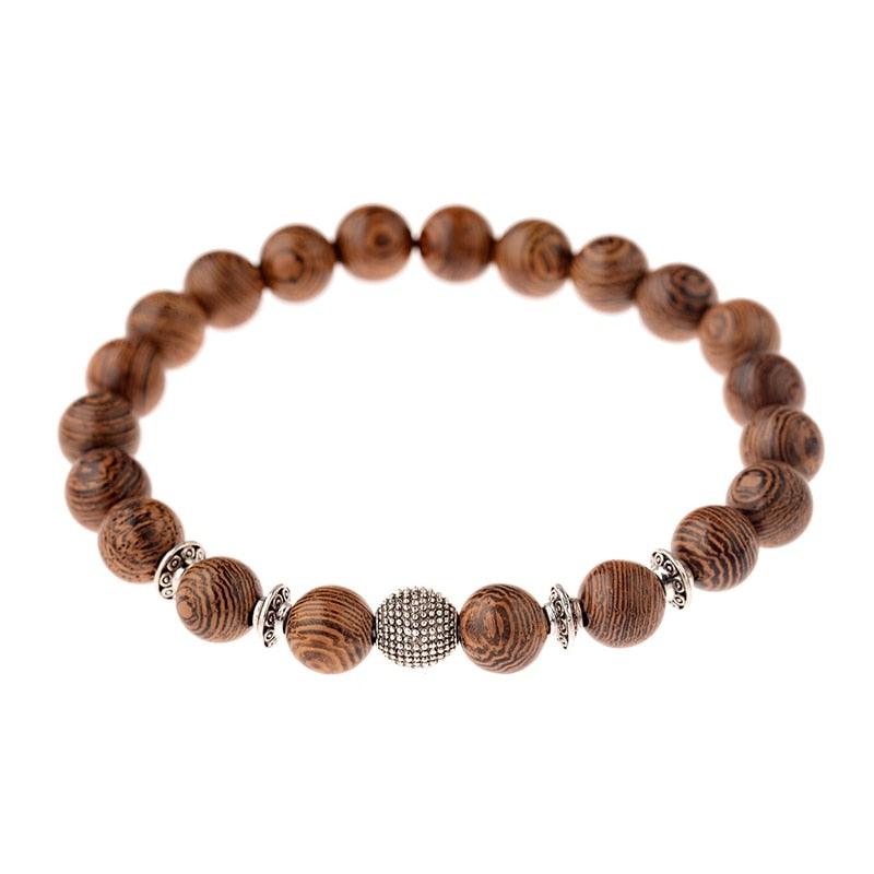 Bracelets en bois naturel pour homme et femme 052-5