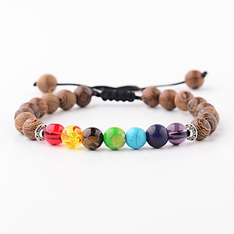 Bracelets en bois naturel pour homme et femme ABK040-6