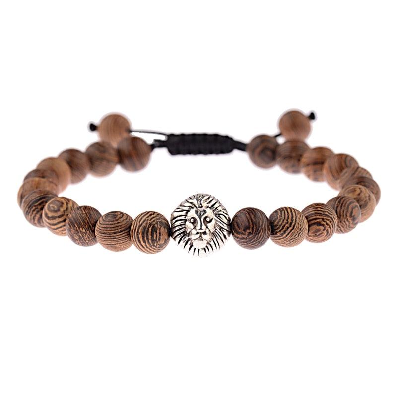 Bracelets en bois naturel pour homme et femme ABK040-5