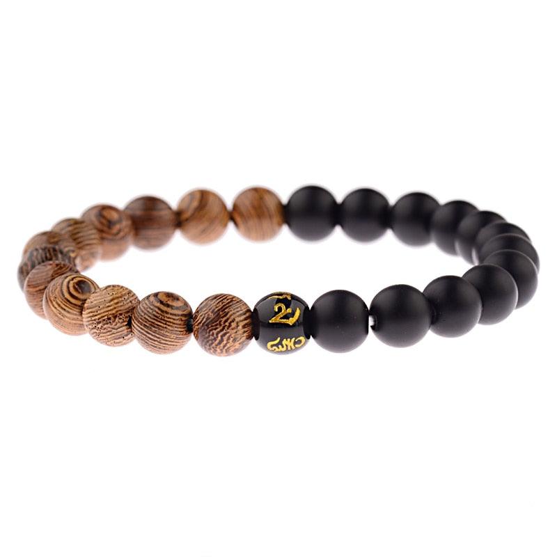 Bracelets en bois naturel pour homme et femme ABJ036-6
