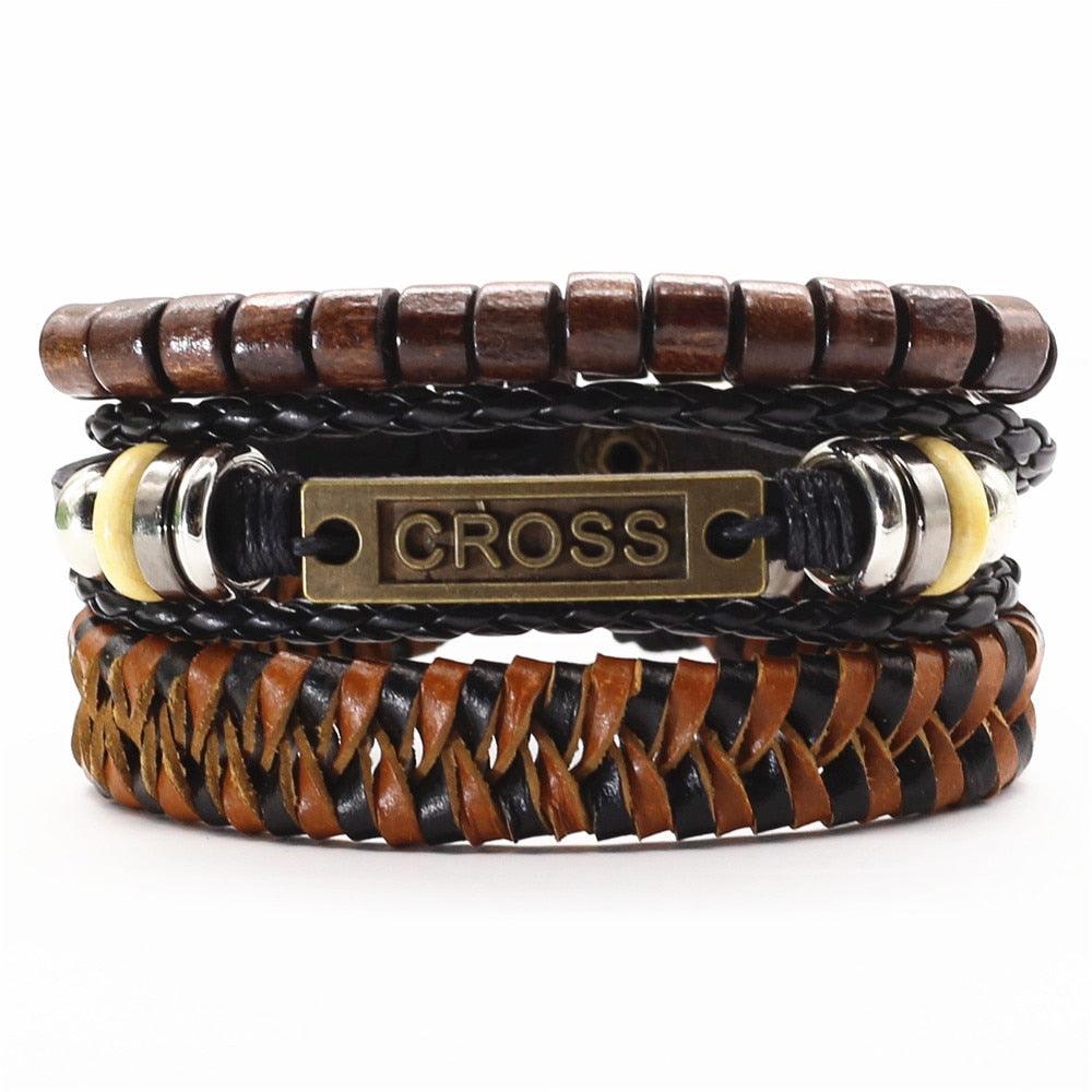 Bracelets en cuir pour homme et femme style 5