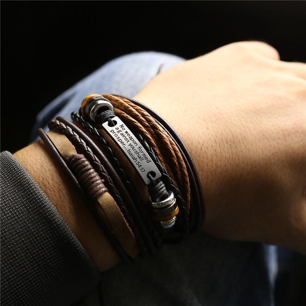 Bracelets en cuir pour homme et femme