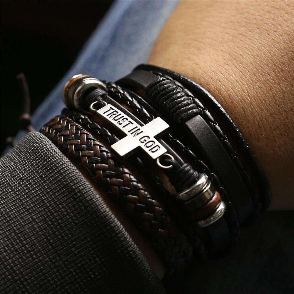 Bracelets en cuir pour homme et femme