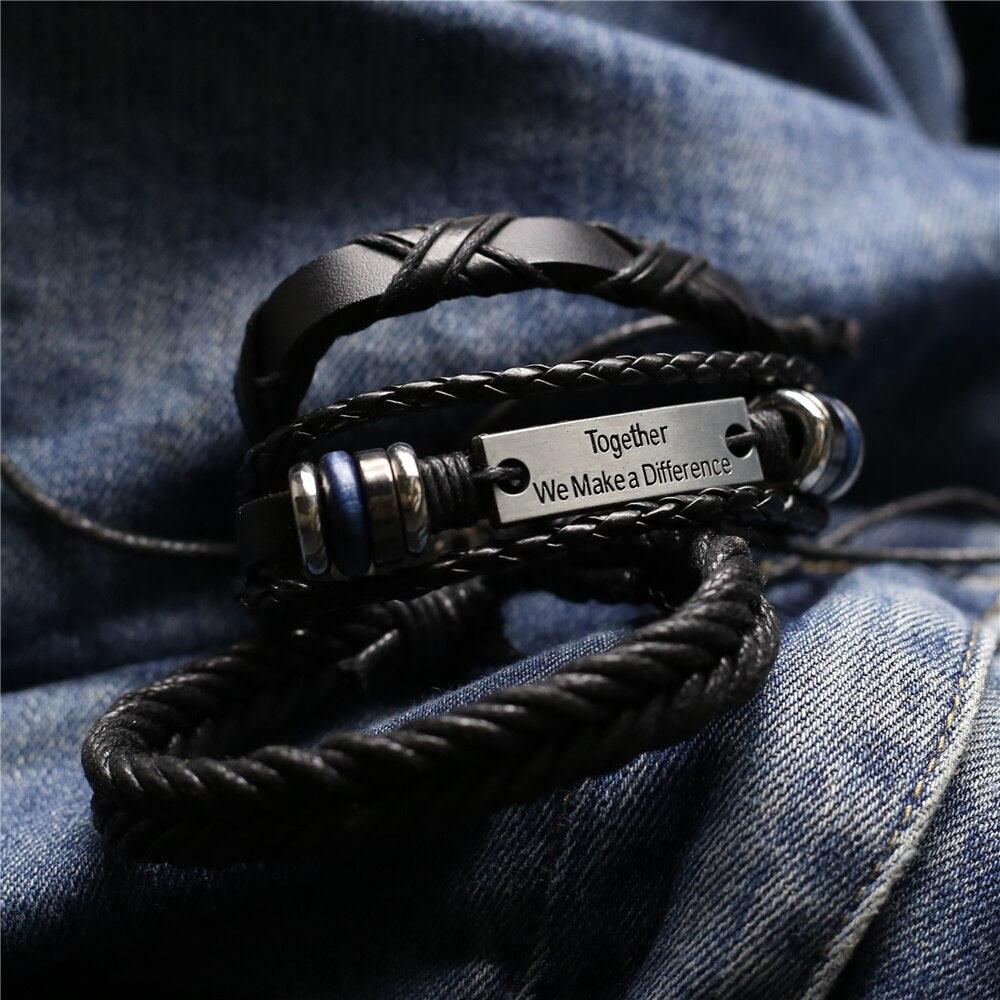 Bracelets en cuir pour homme et femme