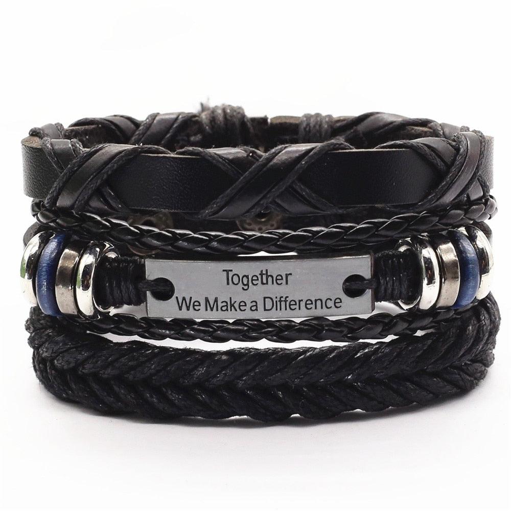 Bracelets en cuir pour homme et femme style 6