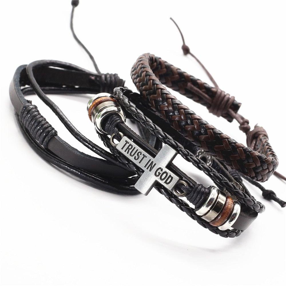 Bracelets en cuir pour homme et femme