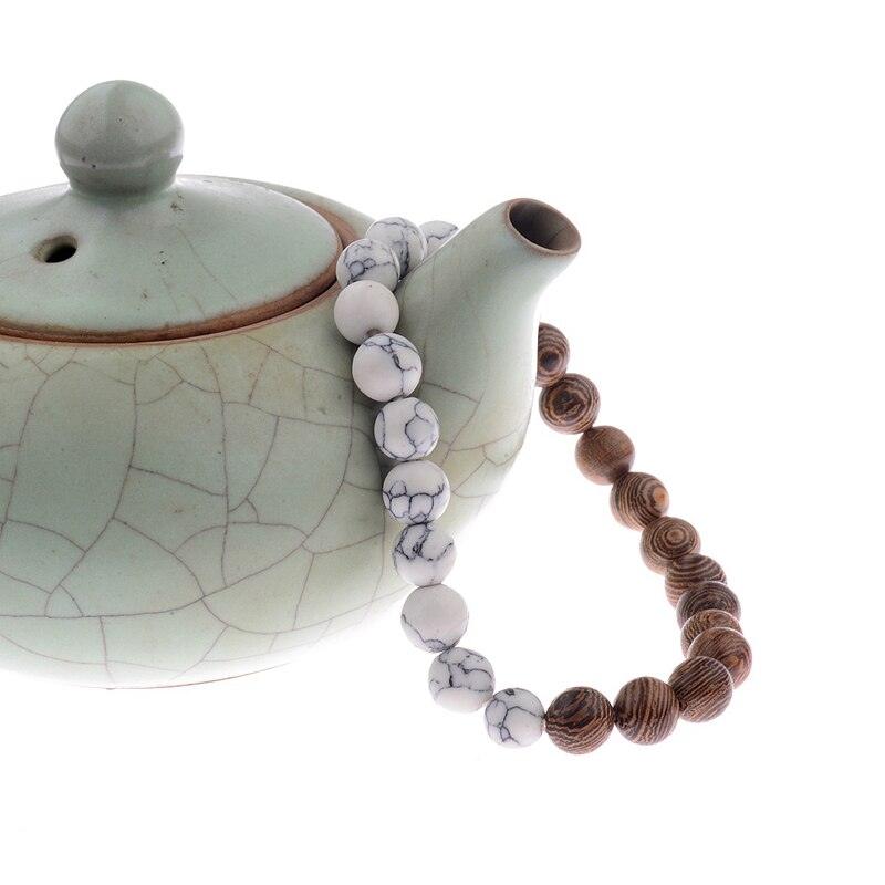 Bracelets en perles de bois naturelles pour hommes et femmes