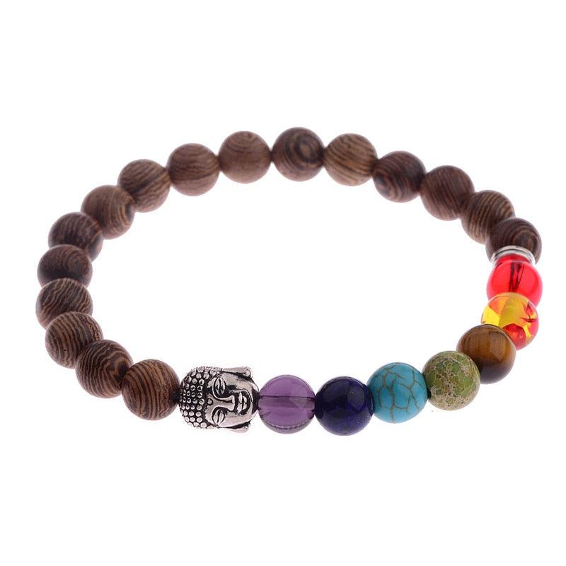 Bracelets en perles de bois naturelles pour hommes et femmes 002-1