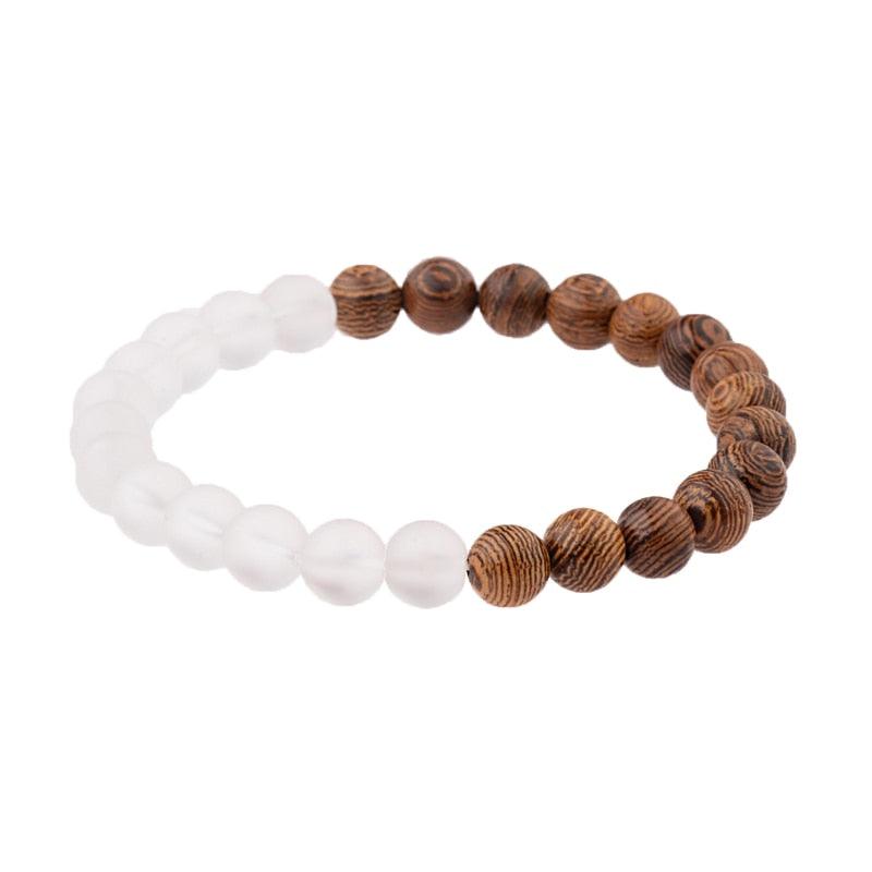Bracelets en perles de bois naturelles pour hommes et femmes 005-B1