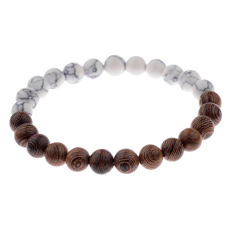 Bracelets en perles de bois naturelles pour hommes et femmes
