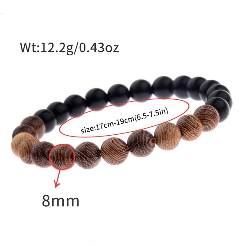 Bracelets en perles de bois naturelles pour hommes et femmes