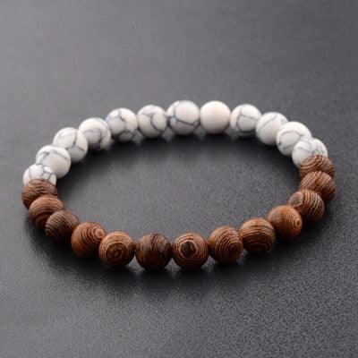 Bracelets en perles de bois naturelles pour hommes et femmes 1