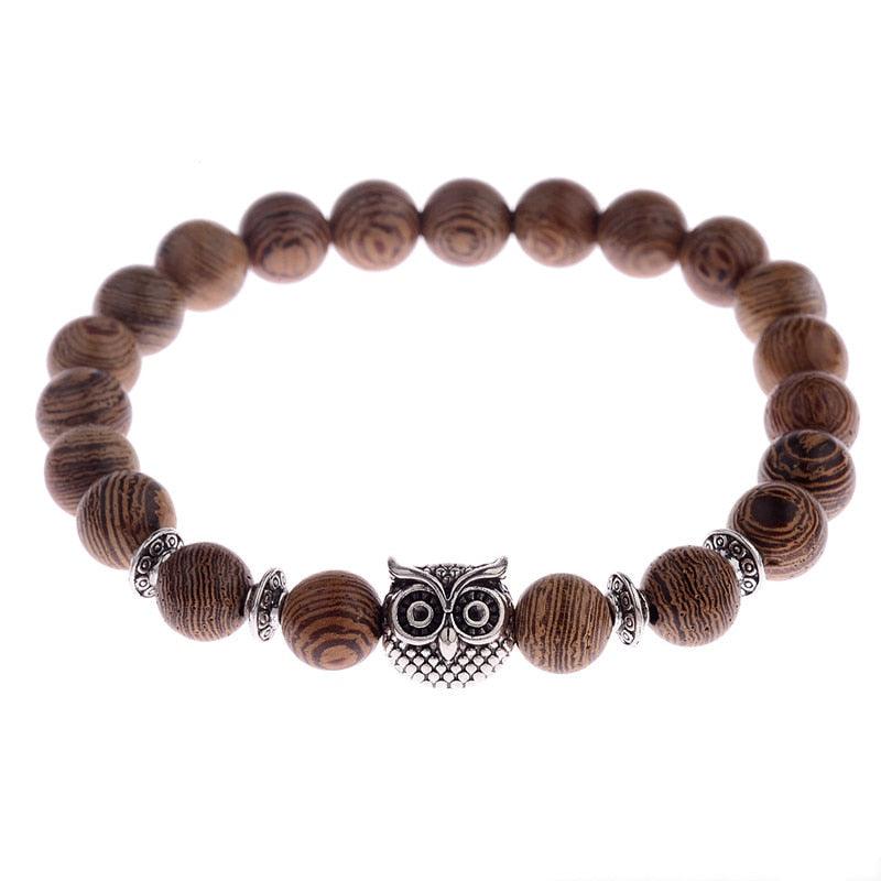 Bracelets en perles de bois naturelles pour hommes et femmes 001-4