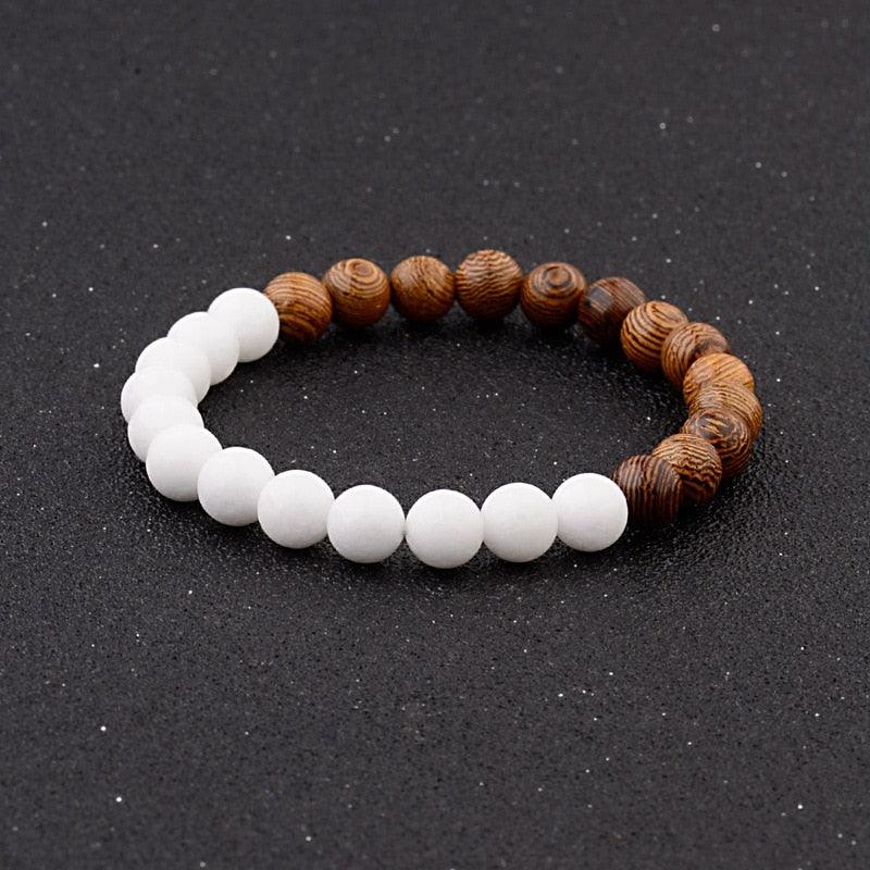 Bracelets en perles de bois naturelles pour hommes et femmes 005-A1