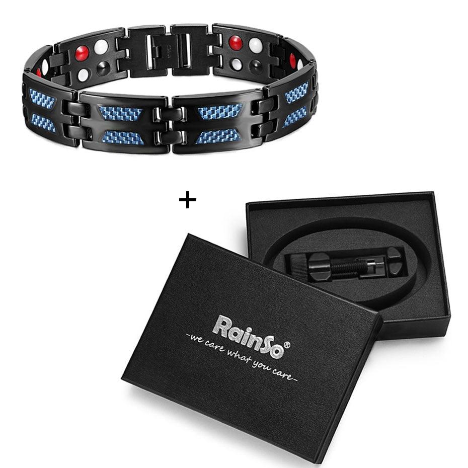 "Bracelets en titane de luxe pour hommes avec éléments de soins de santé et aimants" BL Bracelet 1