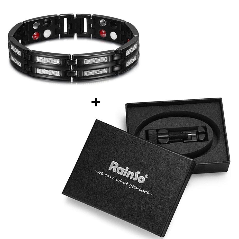 "Bracelets en titane de luxe pour hommes avec éléments de soins de santé et aimants" S Bracelet set