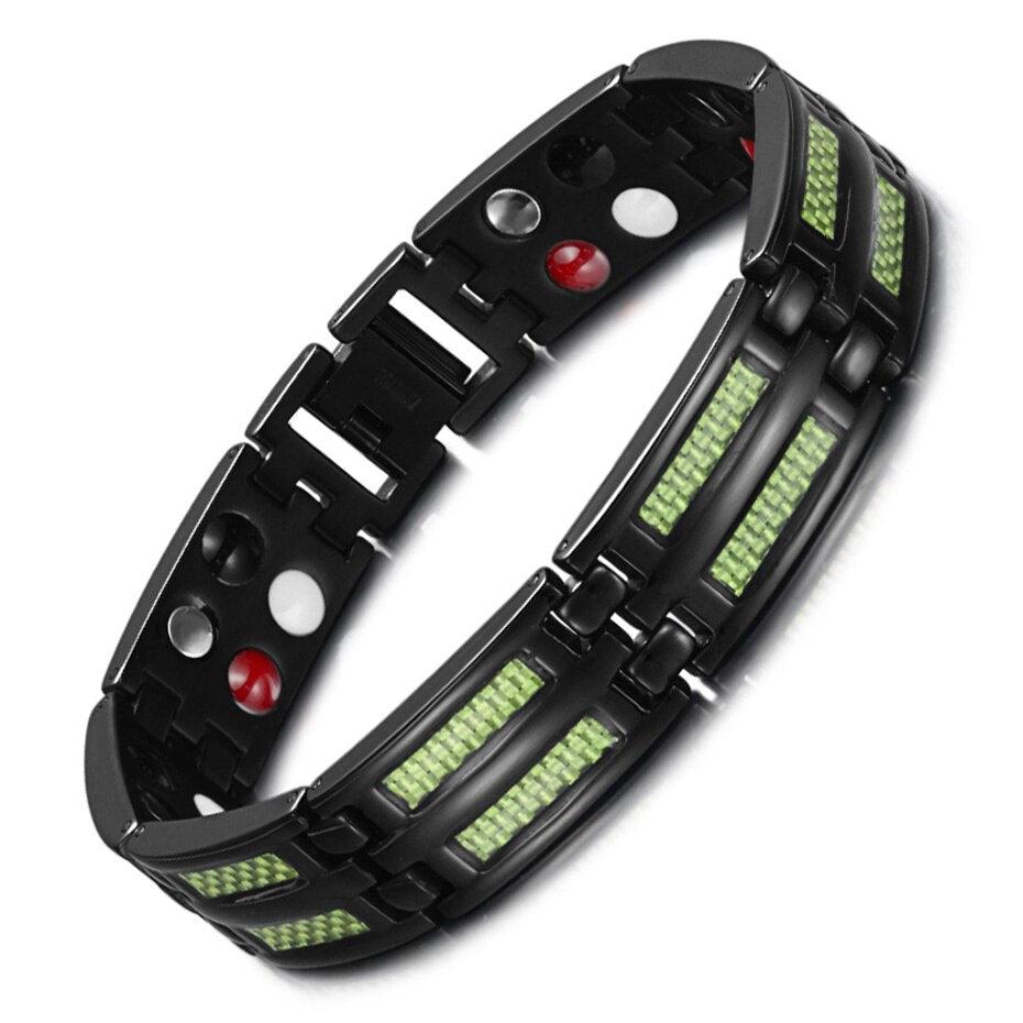 "Bracelets en titane de luxe pour hommes avec éléments de soins de santé et aimants" GN Bracelet