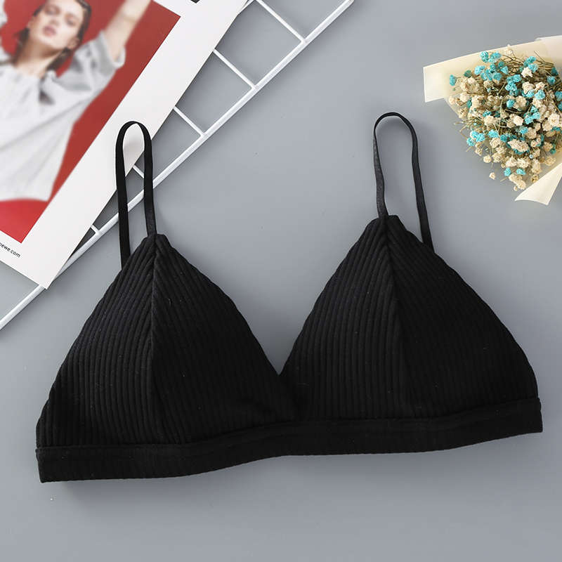 Brassière en coton pour femme - Lingerie sexy confortable Black One Size