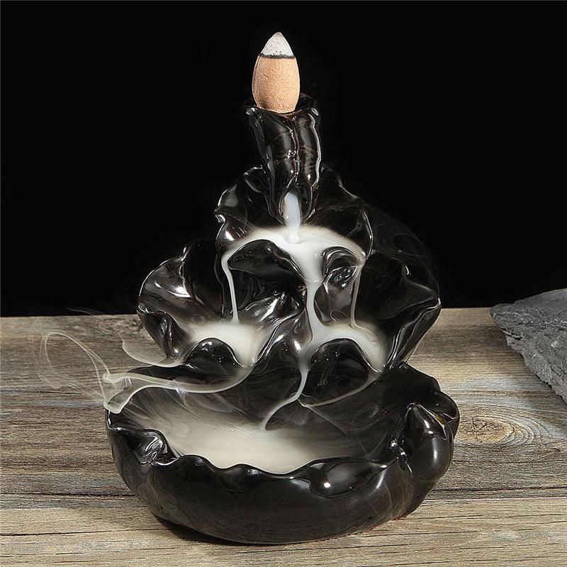 "Brûleur d'encens en céramique cascade - Handmade avec porte-encens" Default Title