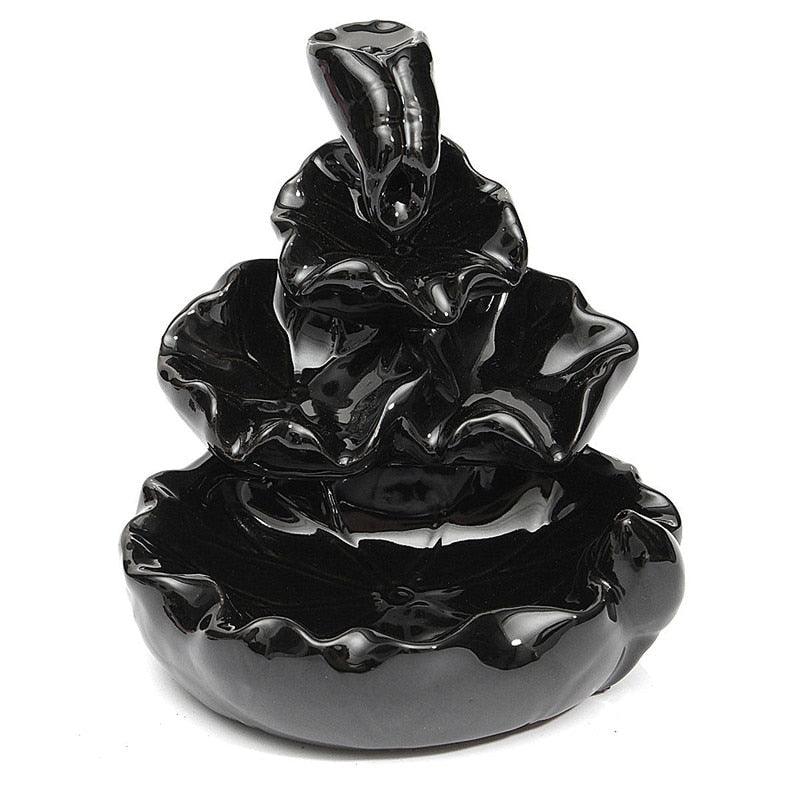 "Brûleur d'encens en céramique cascade - Handmade avec porte-encens"