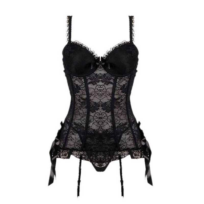 Bustier et corset gothique sexy pour femmes Black