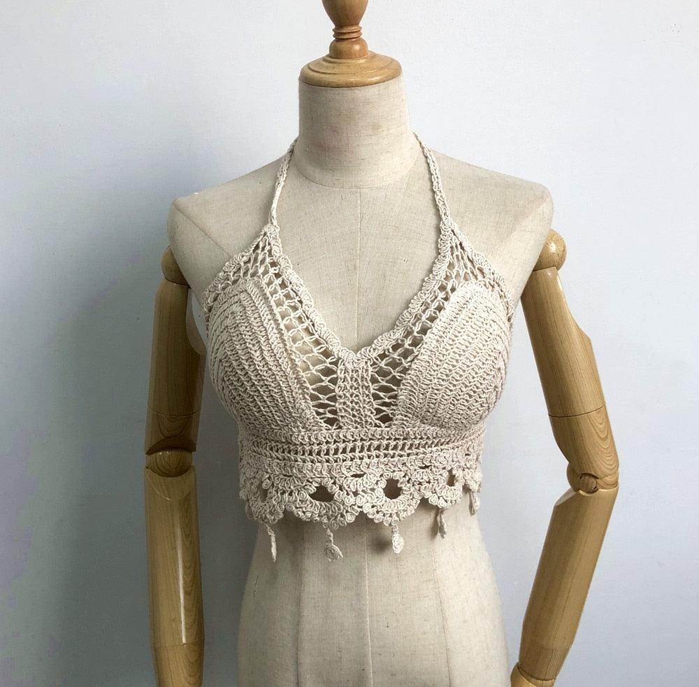 "Camisole de plage sexy avec franges pour femmes" 08 beige One Size