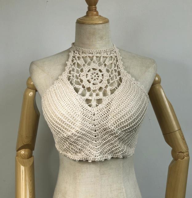 "Camisole de plage sexy avec franges pour femmes" 07 beige One Size