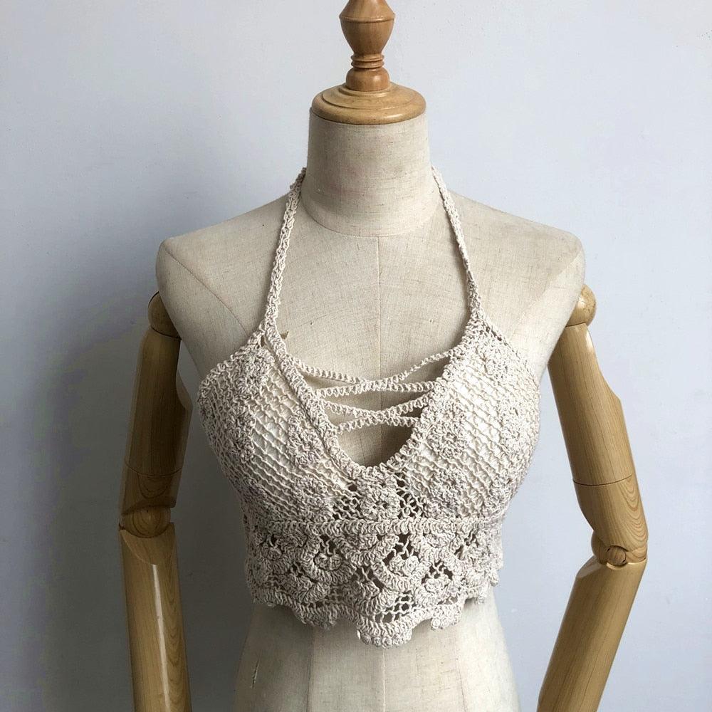 "Camisole de plage sexy avec franges pour femmes" 09 beige One Size