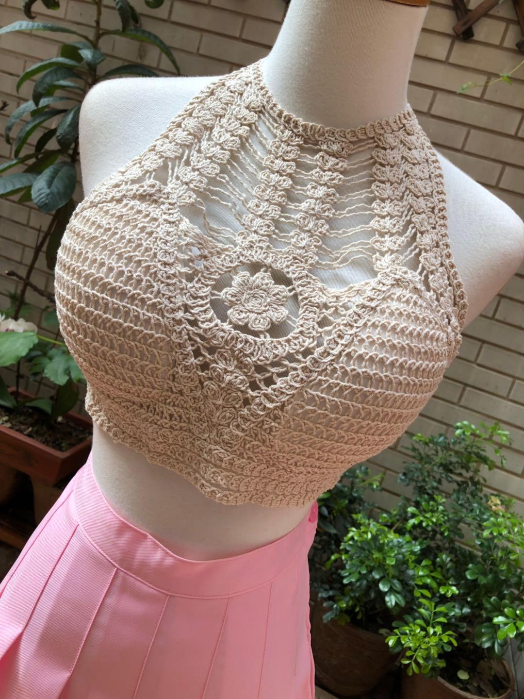 "Camisole de plage sexy avec franges pour femmes" 03 beige One Size