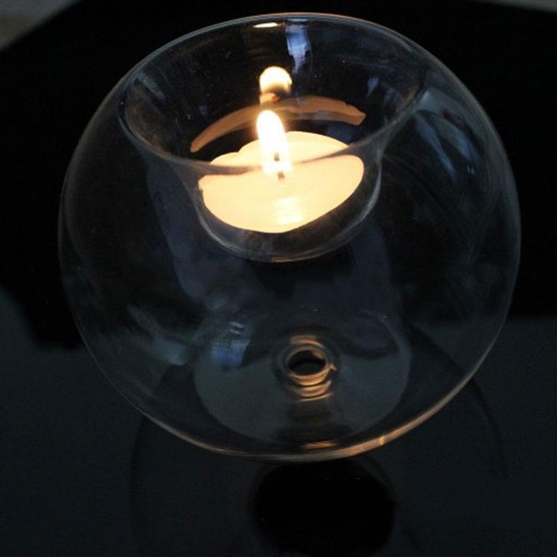"Candle Holder en verre cristal portable - Décoration de mariage, bar et maison"