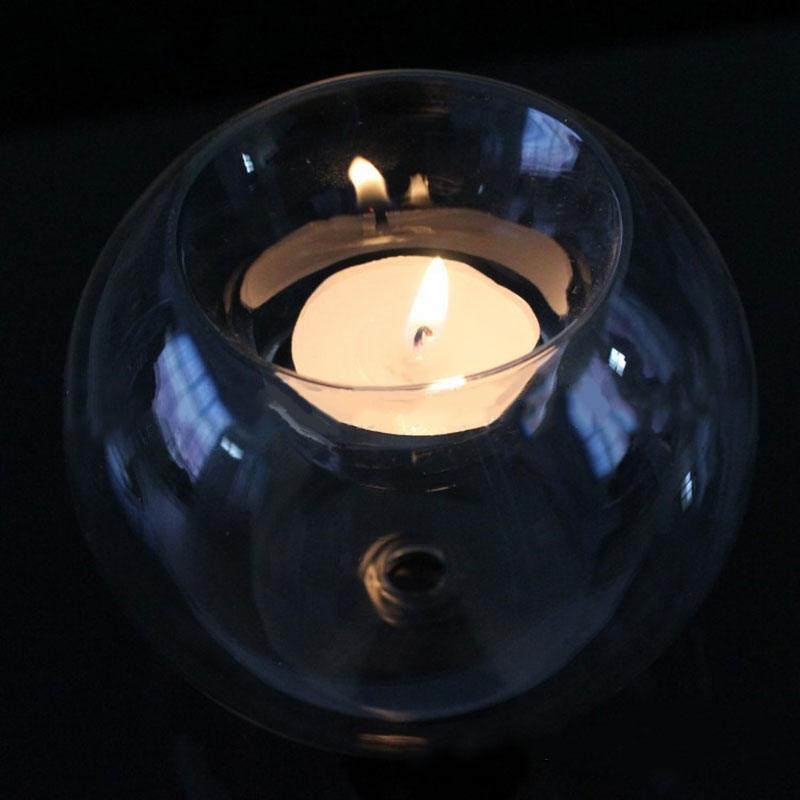"Candle Holder en verre cristal portable - Décoration de mariage, bar et maison"