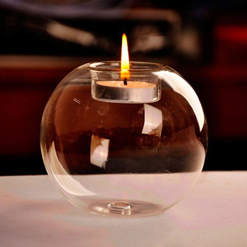 "Candle Holder en verre cristal portable - Décoration de mariage, bar et maison" Default Title