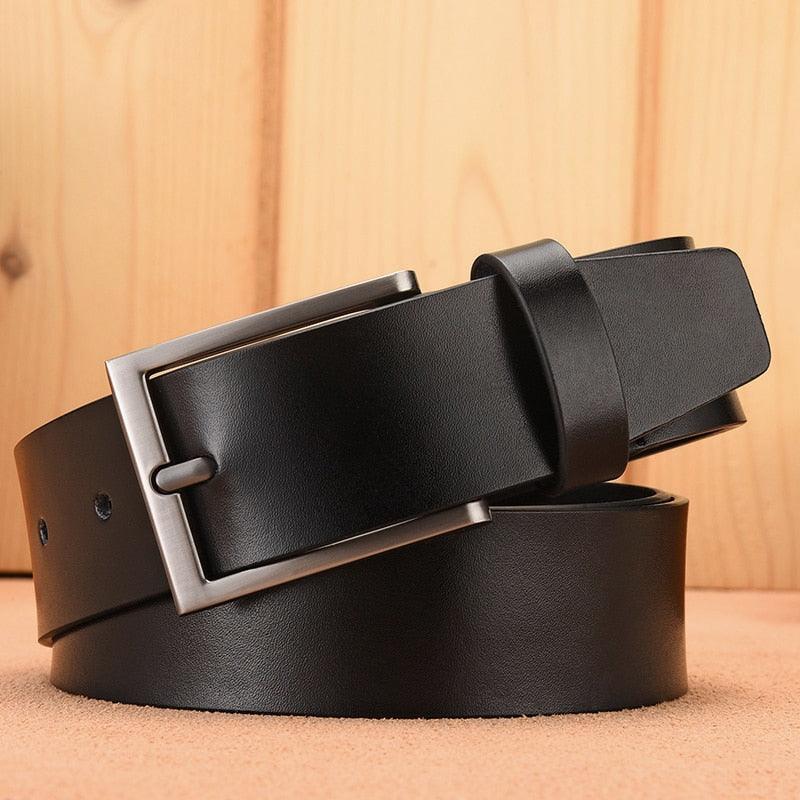 Ceinture Homme en Cuir Véritable de Luxe pour Jeans 097 Black