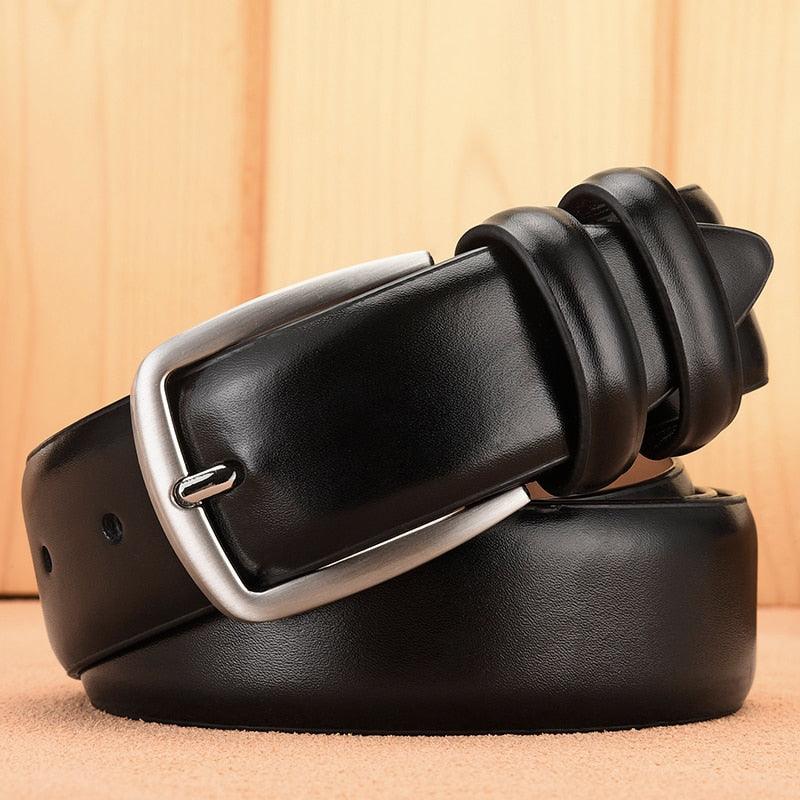 Ceinture Homme en Cuir Véritable de Luxe pour Jeans 098 Black