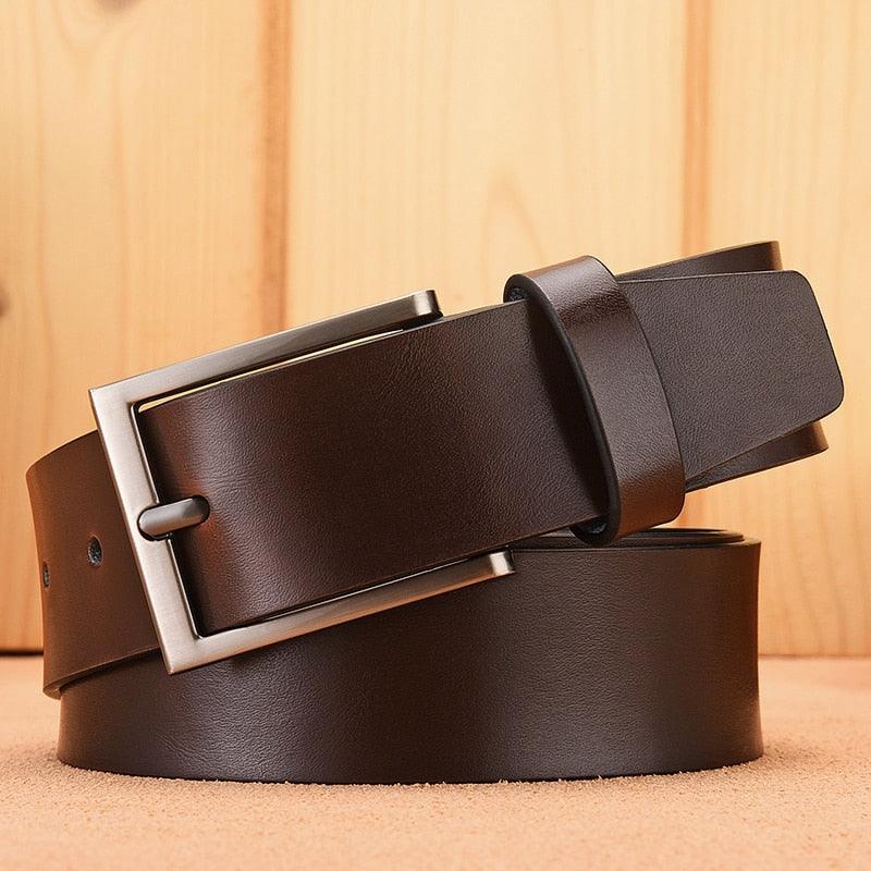 Ceinture Homme en Cuir Véritable de Luxe pour Jeans 097 Dark Brown