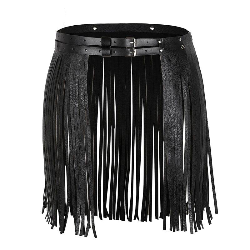 "Ceinture de jupe à franges en cuir synthétique pour femmes - costume de soirée cosplay" Type D