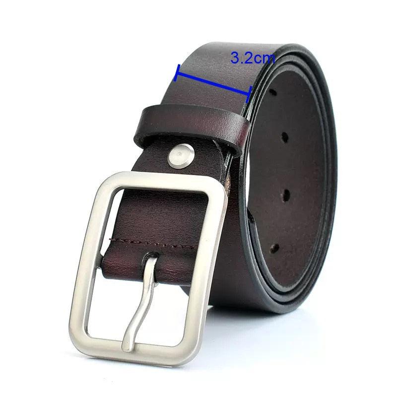 "Ceinture en cuir pour homme : qualité supérieure et style classique" P10 coffee 3.2cm