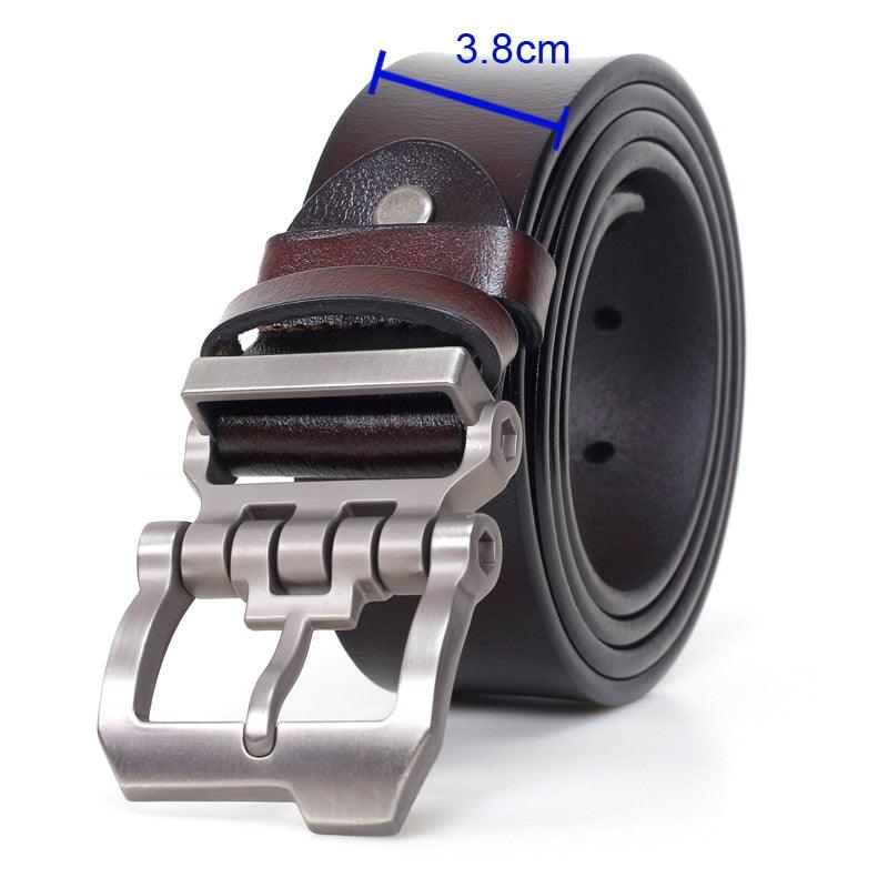 "Ceinture en cuir pour homme : qualité supérieure et style classique" P09 coffee 3.8cm