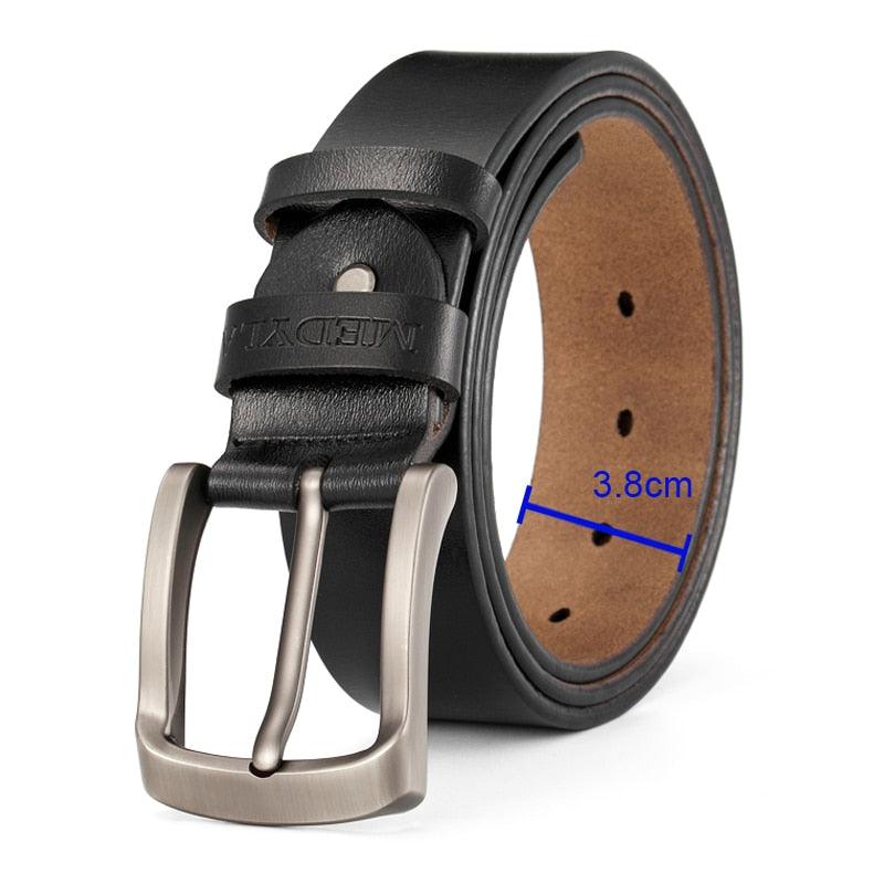 "Ceinture en cuir pour homme : qualité supérieure et style classique" SM08 black 3.8cm