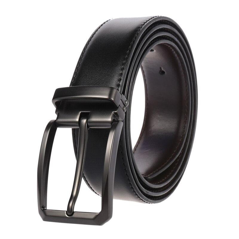 Ceinture en cuir véritable pour homme Black buckle Black